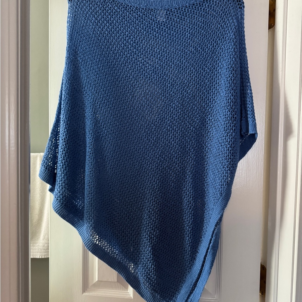 Blue Knit Women's Sweater/Poncho